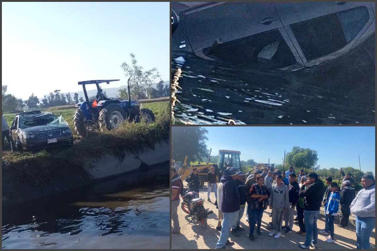 Auto cae en canal y mujer fallece arrastrada por la corriente; ocurrió en el Valle del Mezquital