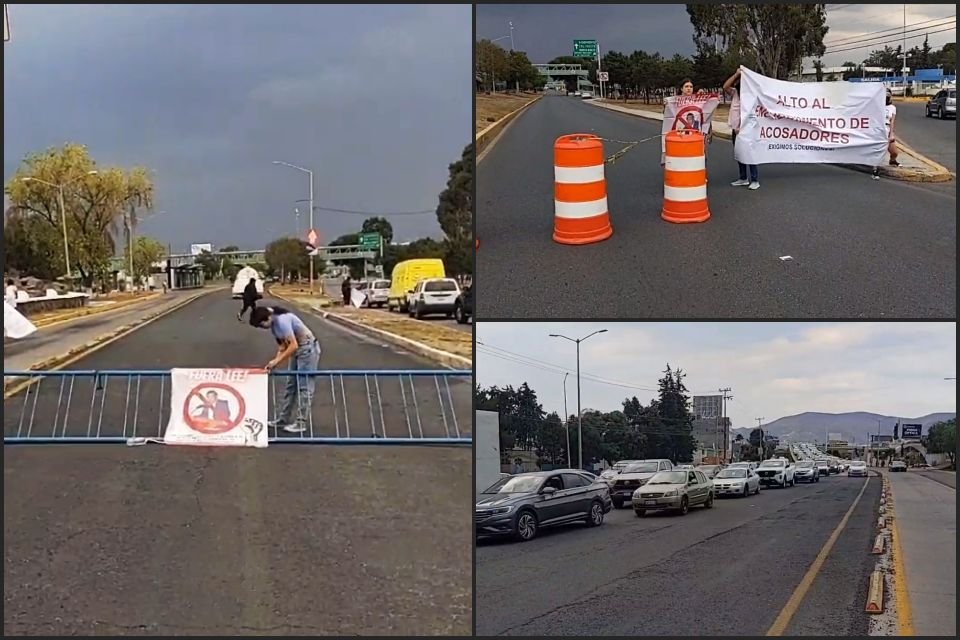 Paristas del Tec de Pachuca bloquean el bulevar Felipe Ángeles