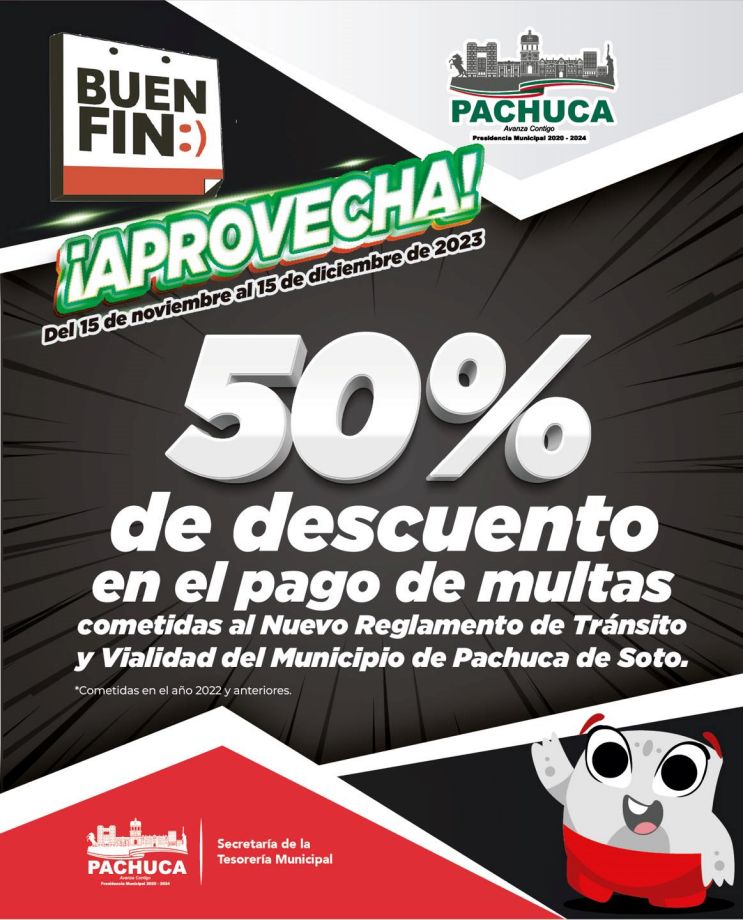 Presidencia Municipal de Pachuca lanza descuentos por el Buen Fin