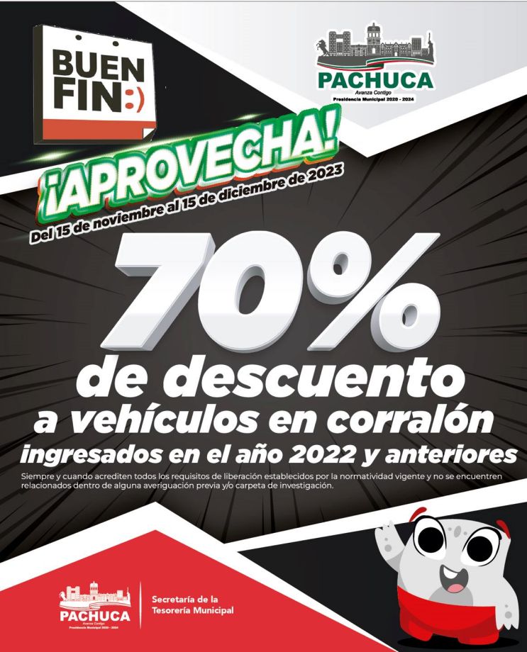 Presidencia Municipal de Pachuca lanza descuentos por el Buen Fin