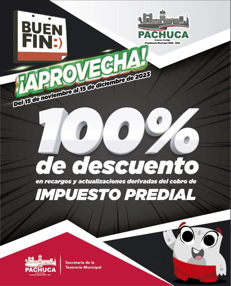 Presidencia Municipal de Pachuca lanza descuentos por el Buen Fin