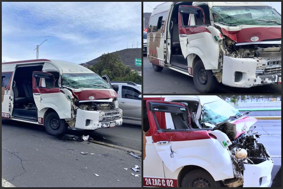 Destrozada, así acabó una urvan de transporte público tras impactar con un camión en Pachuca. Noticias en tiempo real