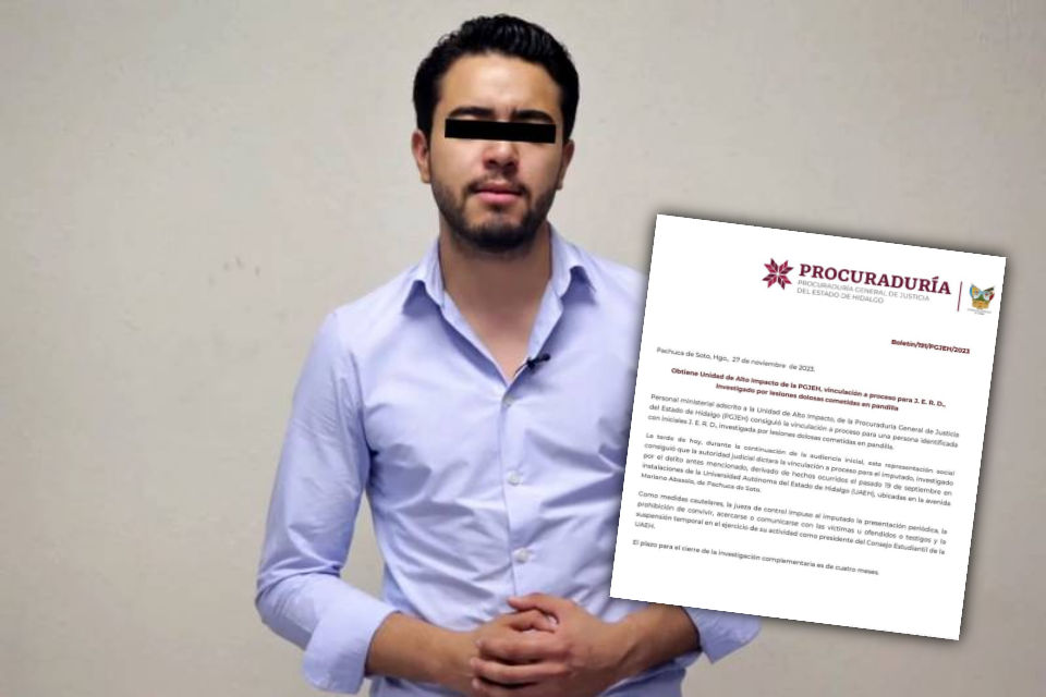 Golpe al CEUEH: vinculan a proceso a líder estudiantil de la UAEH