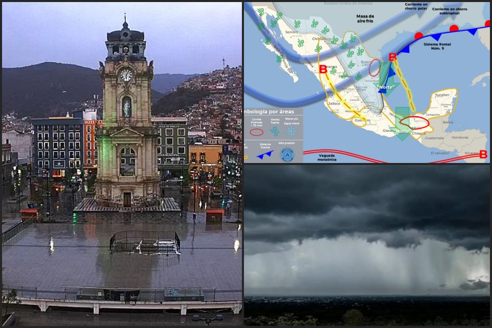 Frente frío traerá lluvias intensas y descenso en la temperatura este fin de semana en Hidalgo