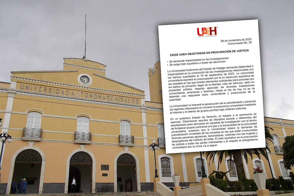 La UAEH acusa a la PGJEH de persecución y falta de objetividad en investigaciones