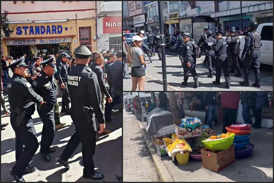 Con operativo municipal, realizan limpia de ambulantaje en el centro de Pachuca