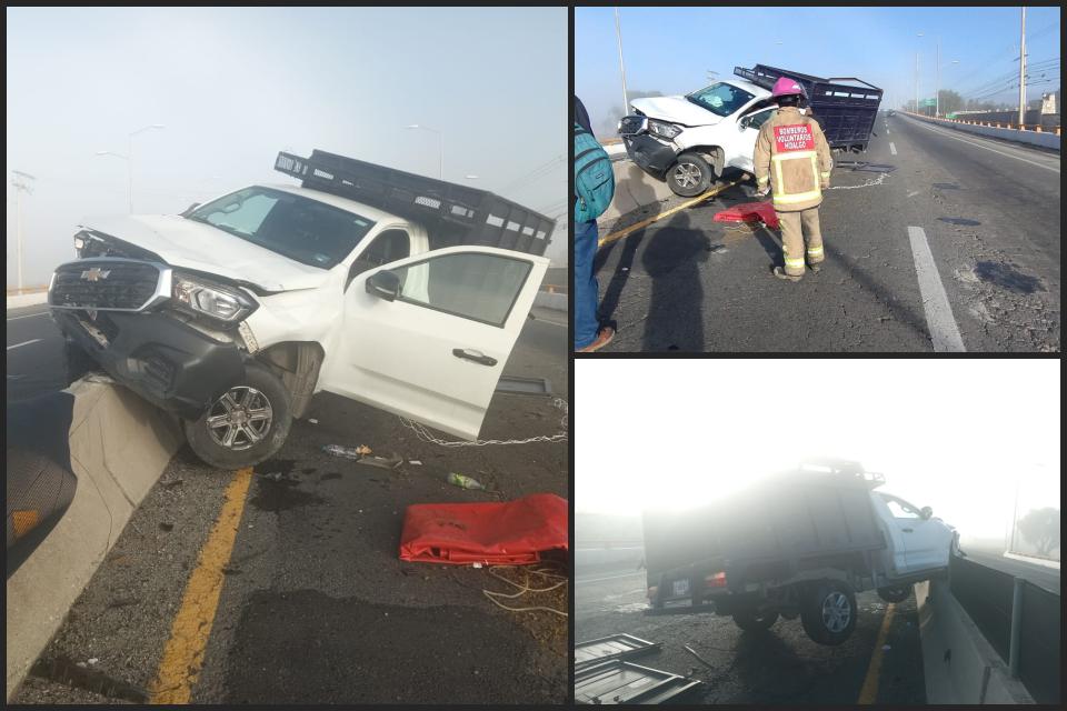 Baja visibilidad por la niebla matutina provoca accidente en la Pachuca-Sahagún