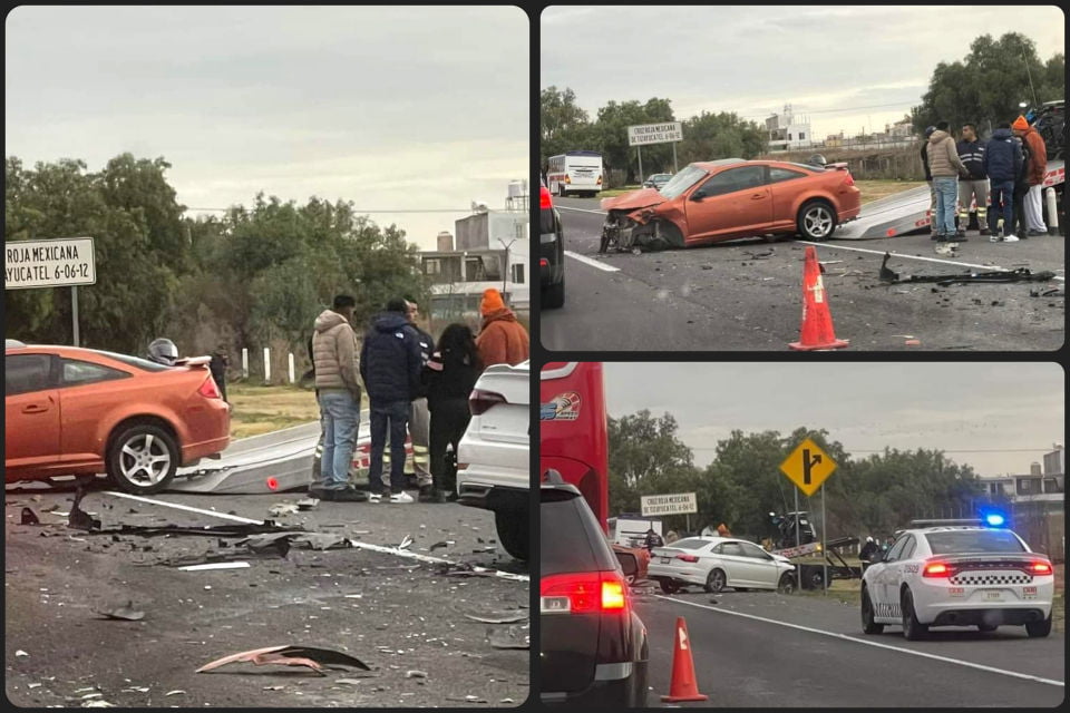Encontronazo este domingo en la autopista México-Pachuca, a la altura de Tizayuca