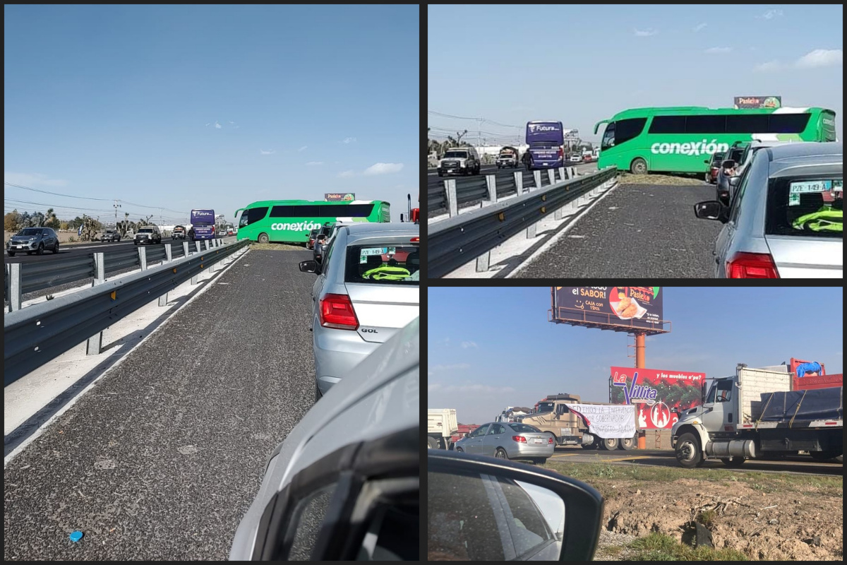 Bloquean transportistas la México-Pachuca