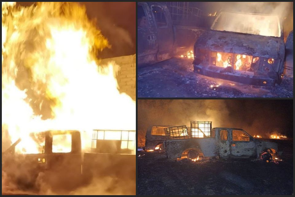 Explotan camionetas cargadas de huachicol en Hidalgo