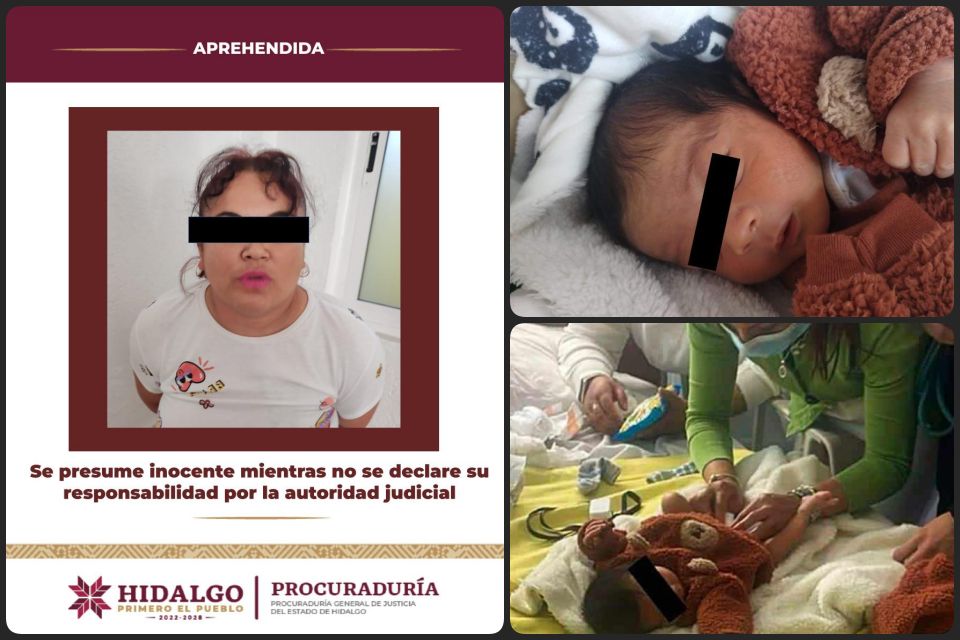 Atrapan en Edomex a niñera implicada en el robo de un bebé en Pachuca