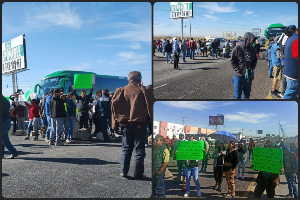 ¡Bloqueada la México-Pachuca! Tianguistas de San Cayetano realizan manifestación a la altura de Téllez