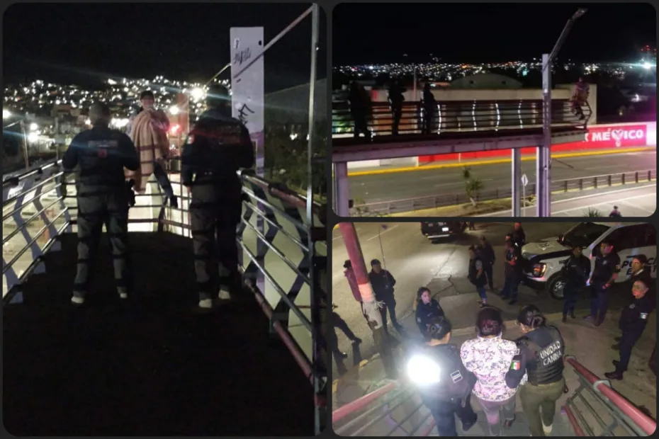 #Video: Mujer con bebé en brazos estuvo a punto de lanzarse de un puente en Pachuca; así fue el rescate