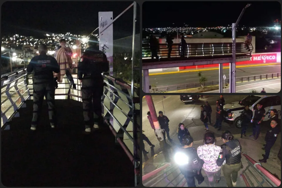 #Video: Mujer con bebé en brazos estuvo a punto de lanzarse de un puente en Pachuca; así fue el rescate