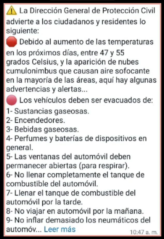 ¿Habrá temperaturas infernales en Hidalgo? Protección Civil desmiente mensaje difundido en redes 4 ¿Habrá temperaturas infernales en Hidalgo? Protección Civil desmiente mensaje difundido en redes