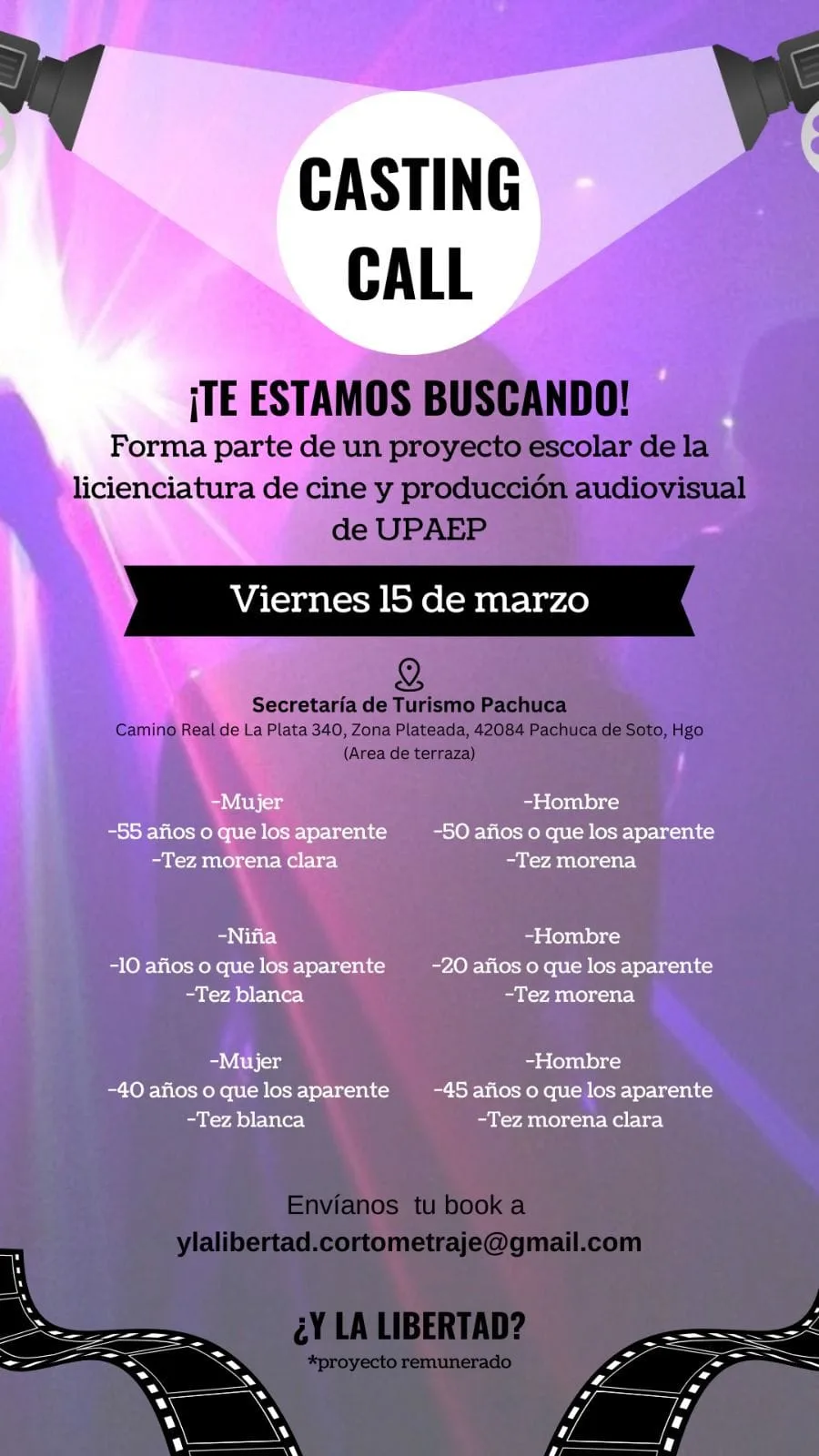 Convocan a casting en Pachuca para proyecto audiovisual; esto es lo que solicitan