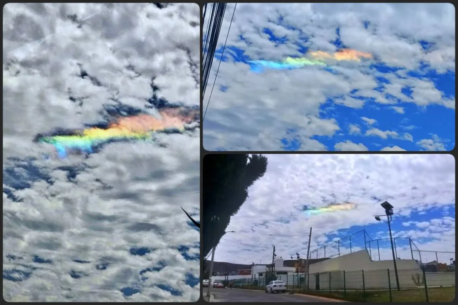 #EnFotos: Nube iridiscente adorna el cielo de la zona metropolitana de Pachuca