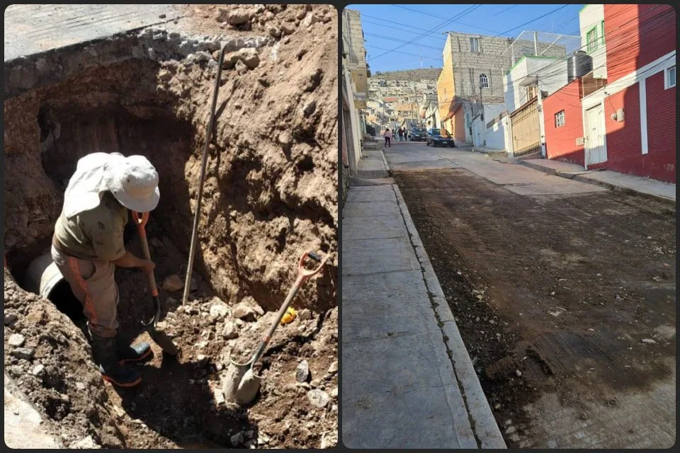 Reparan segundo socavón formado en Pachuca esta semana