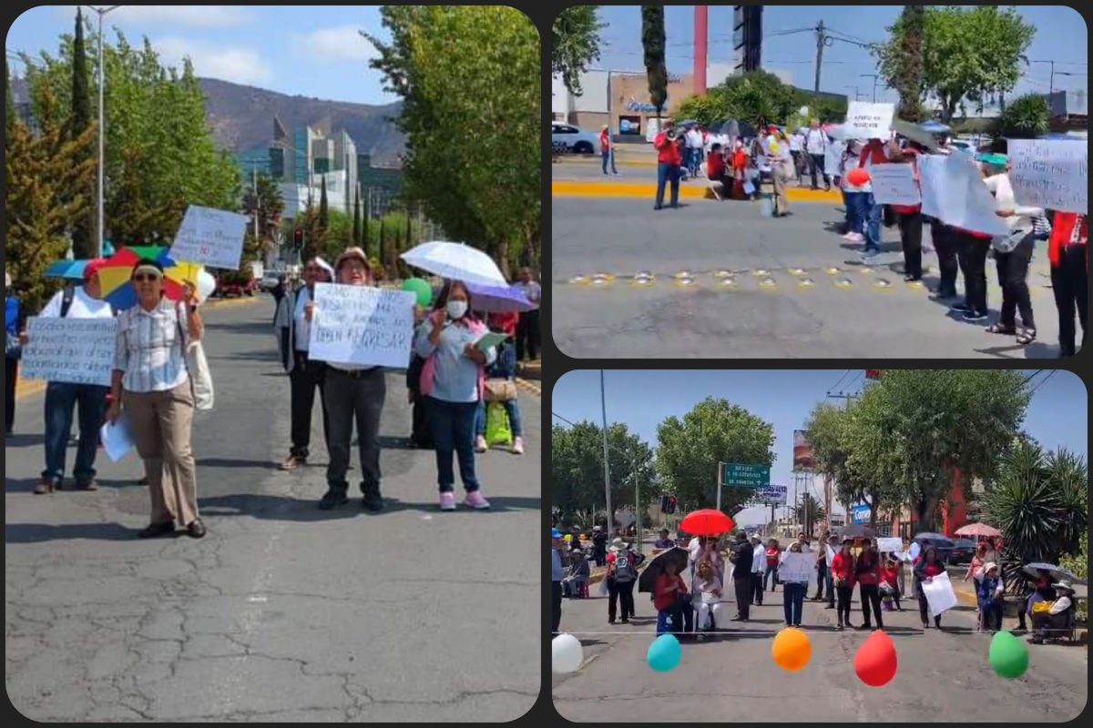Jubilados cierran bulevar Everardo Márquez de Pachuca
