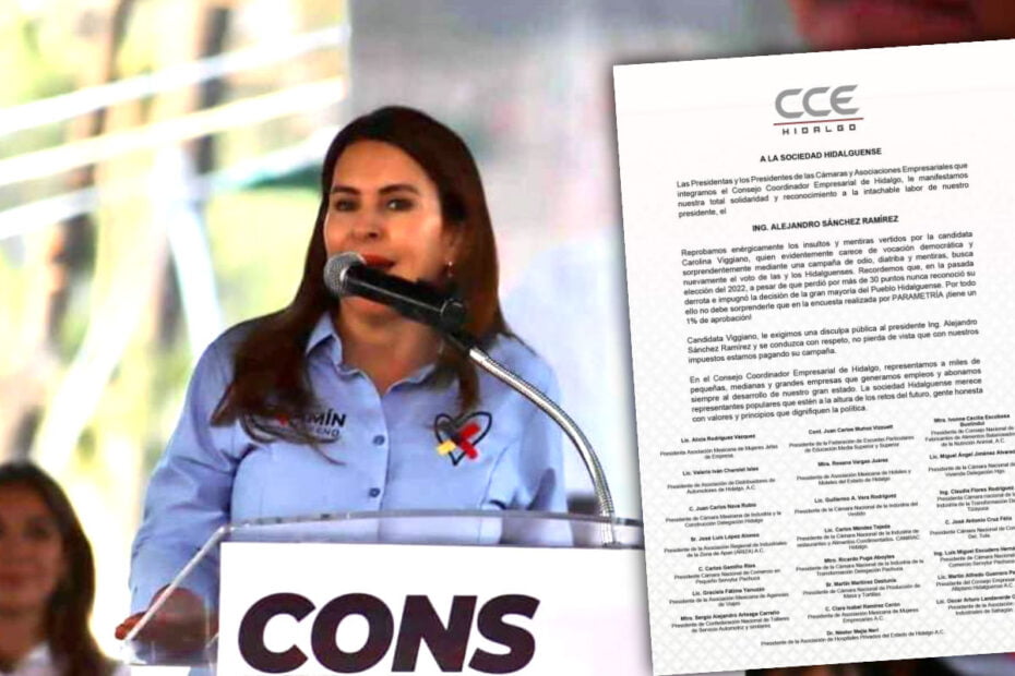 ¡Se armó el pleito! Arremeten cámaras de comercio de Hidalgo contra Carolina Viggiano por sus "insultos y mentiras"