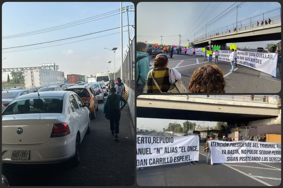 ¡Manifestación! Bloquean la México-Pachuca familiares de una víctima de homicidio