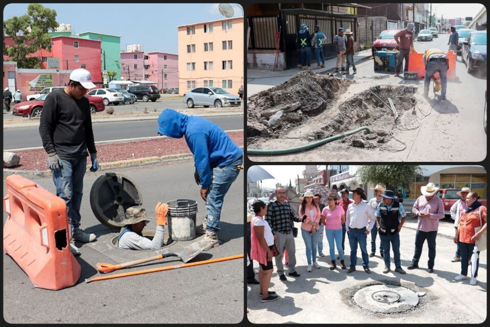 Atiende SIPDUS problemática en drenaje que derivó en una manifestación de vecinos en el sur de Pachuca