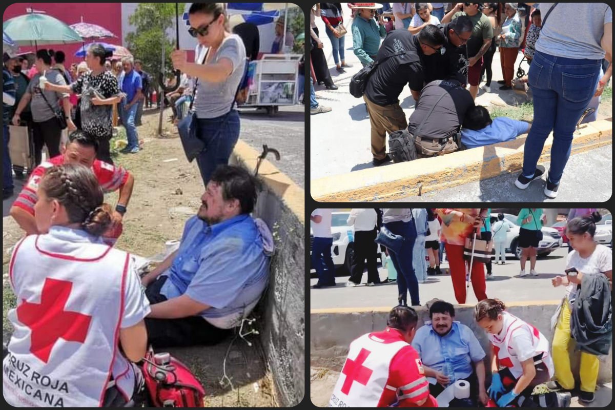 Votante se desvanece por golpe de calor frente a casilla de la Plaza de Toros de Pachuca