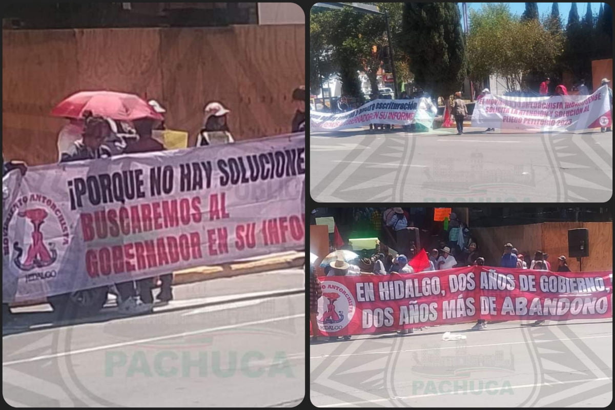 Se manifiestan antorchistas en Pachuca con afectación latente a la circulación