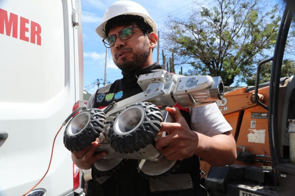 Emplean robot para rehabilitación de infraestructura hidráulica en Pachuca; en marcha recuperación del suministro