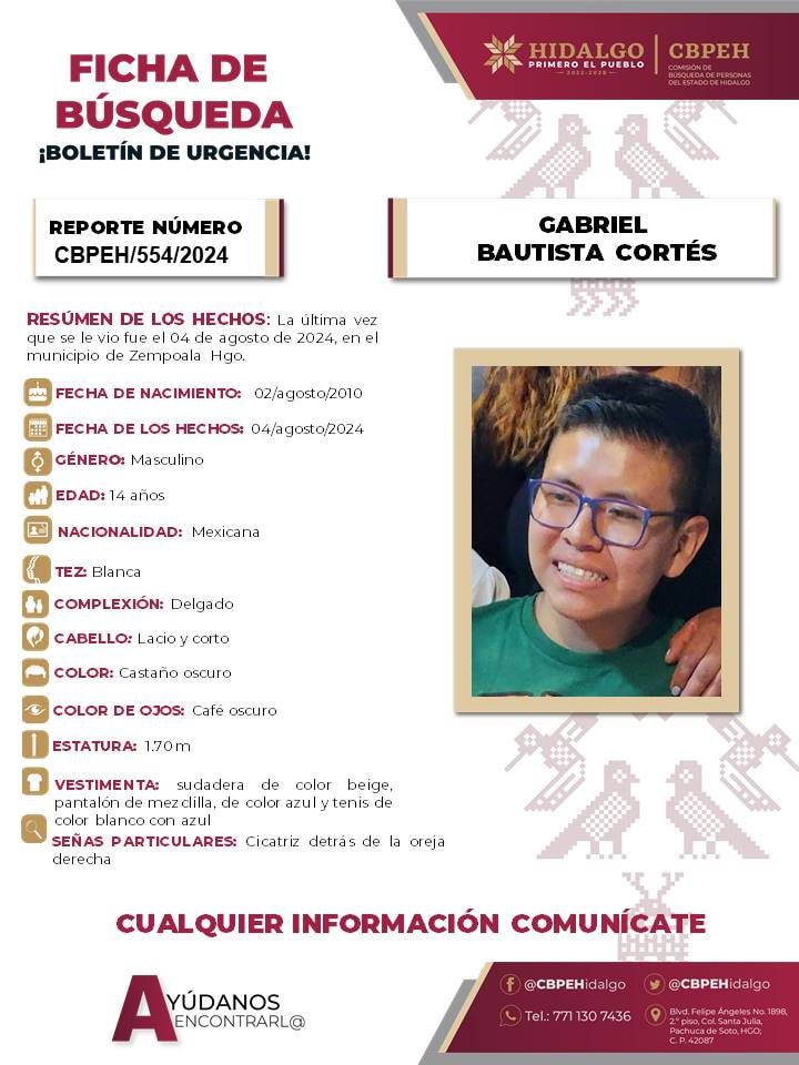 Reportan desaparición de menor con discapacidad auditiva (localizado)