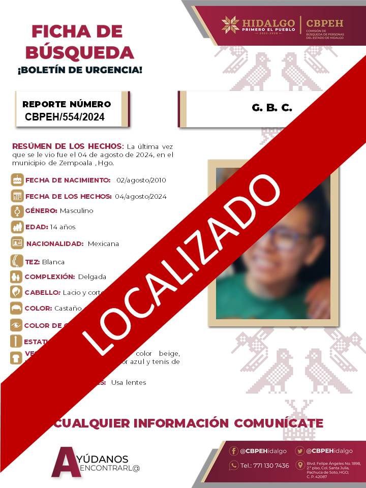 Reportan desaparición de menor con discapacidad auditiva (localizado)