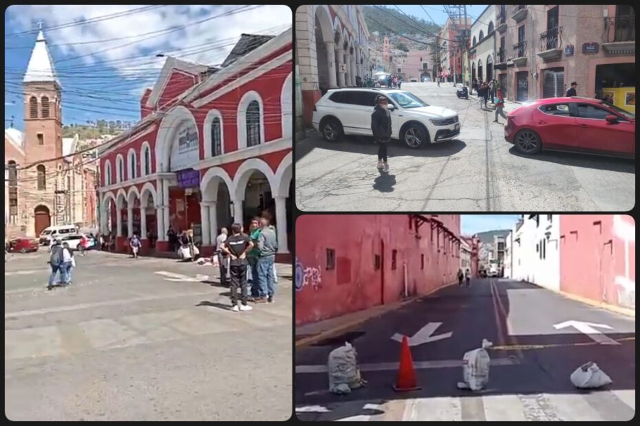 Estalla conflicto de comerciantes en mercado del centro de Pachuca; hay cierre de calles