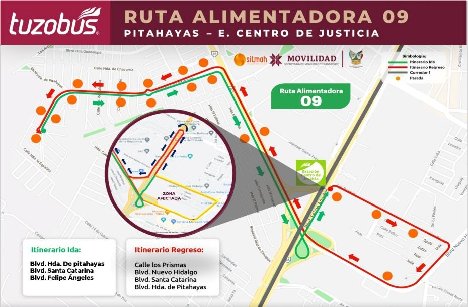 Anuncian desvío de estas cinco rutas alimentadoras del Tuzobús