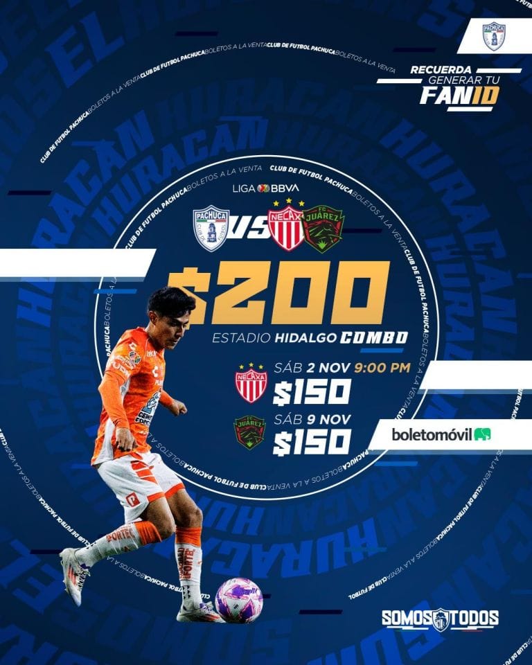 Lanza el Club Pachuca combo para apoyar a los Tuzos en sus dos últimos juegos de local