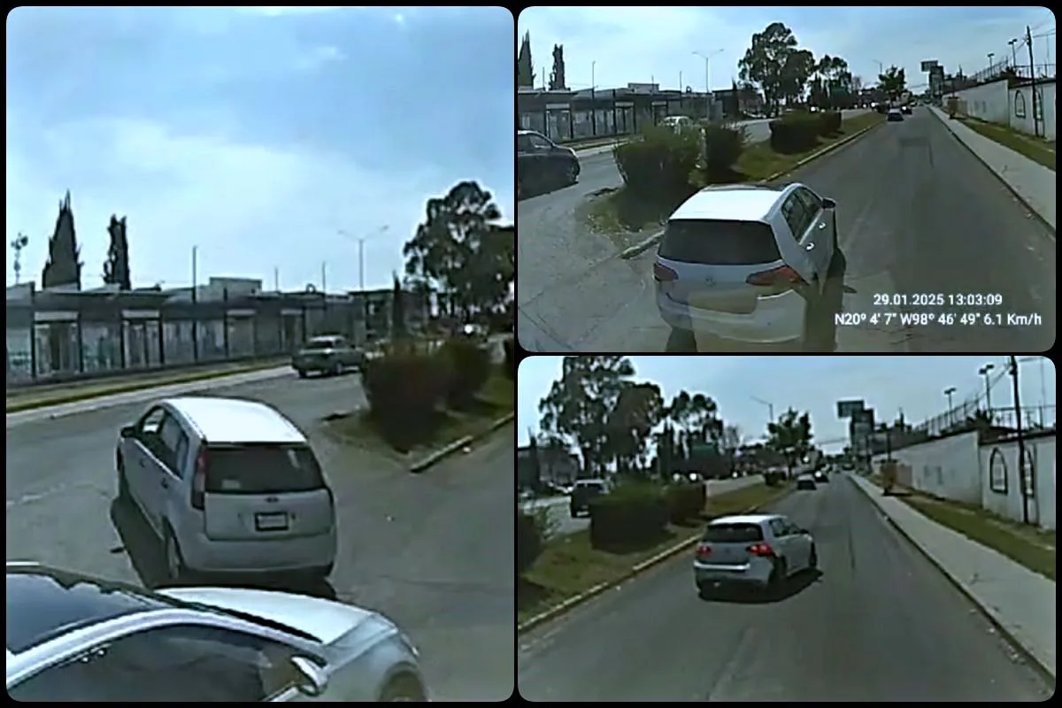 Monitoreo de camiones de recolección de basura capta incidente con imprudente conductor en Pachuca (video)
