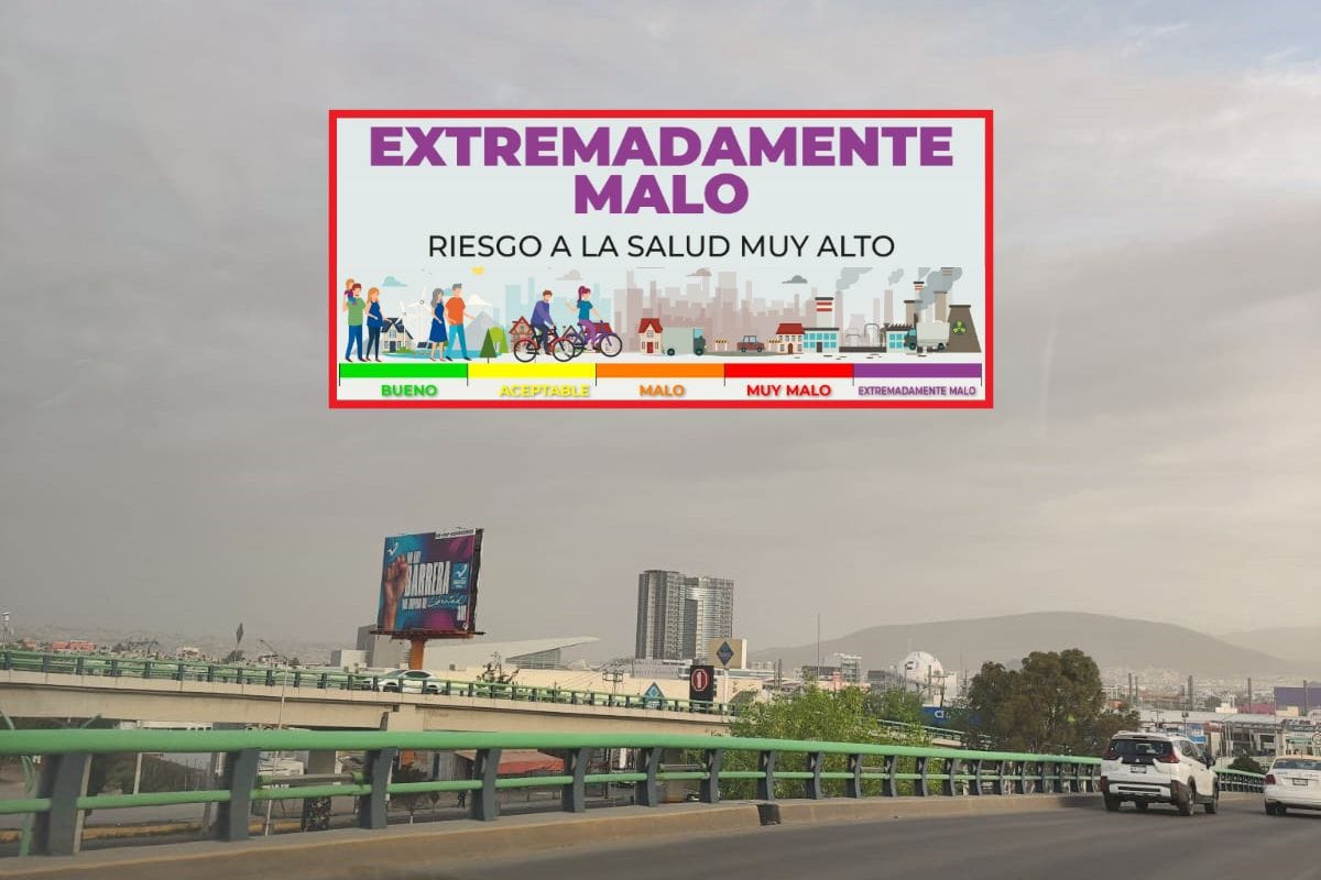 Reportan calidad del aire en Pachuca EXTREMADAMENTE MALA; recomiendan resguardo a la población