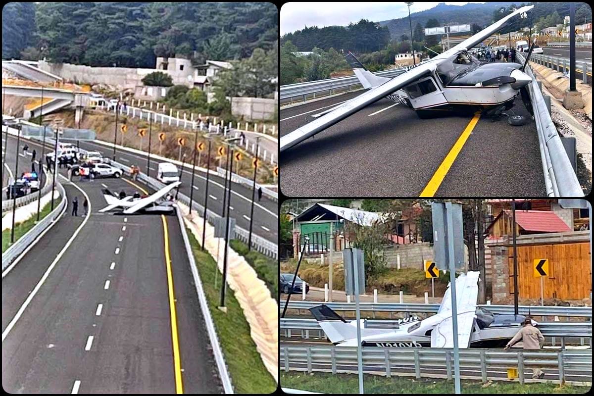 Se desploma avioneta en la nueva carretera Real del Monte - Huasca, a un día de la inauguración (video)