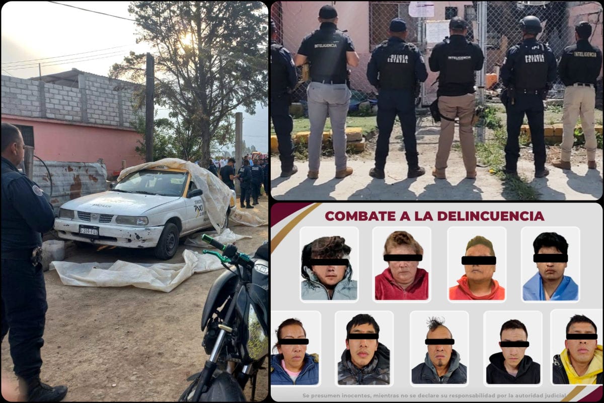 Van 9 detenidos por homicidio de taxista de Pachuca, vinculados a banda delictiva 'Los Cuervos'