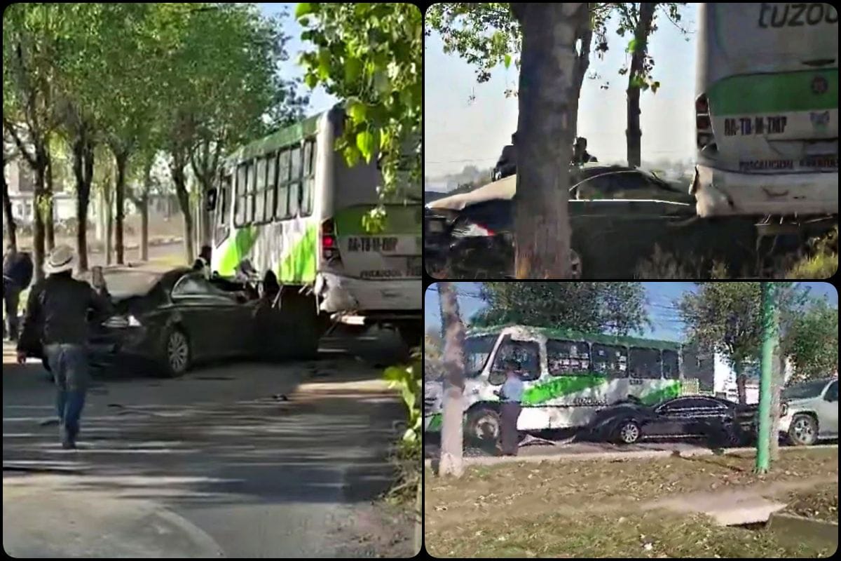 Lujoso auto impacta contra unidad del Tuzobús en el G. Bonfil (video)