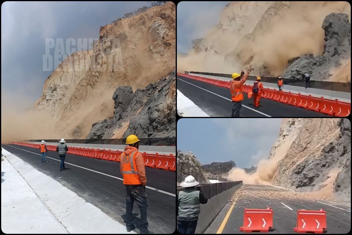 Cierran por derrumbes la recién inaugurada carretera Real del Monte-Huasca (video)
