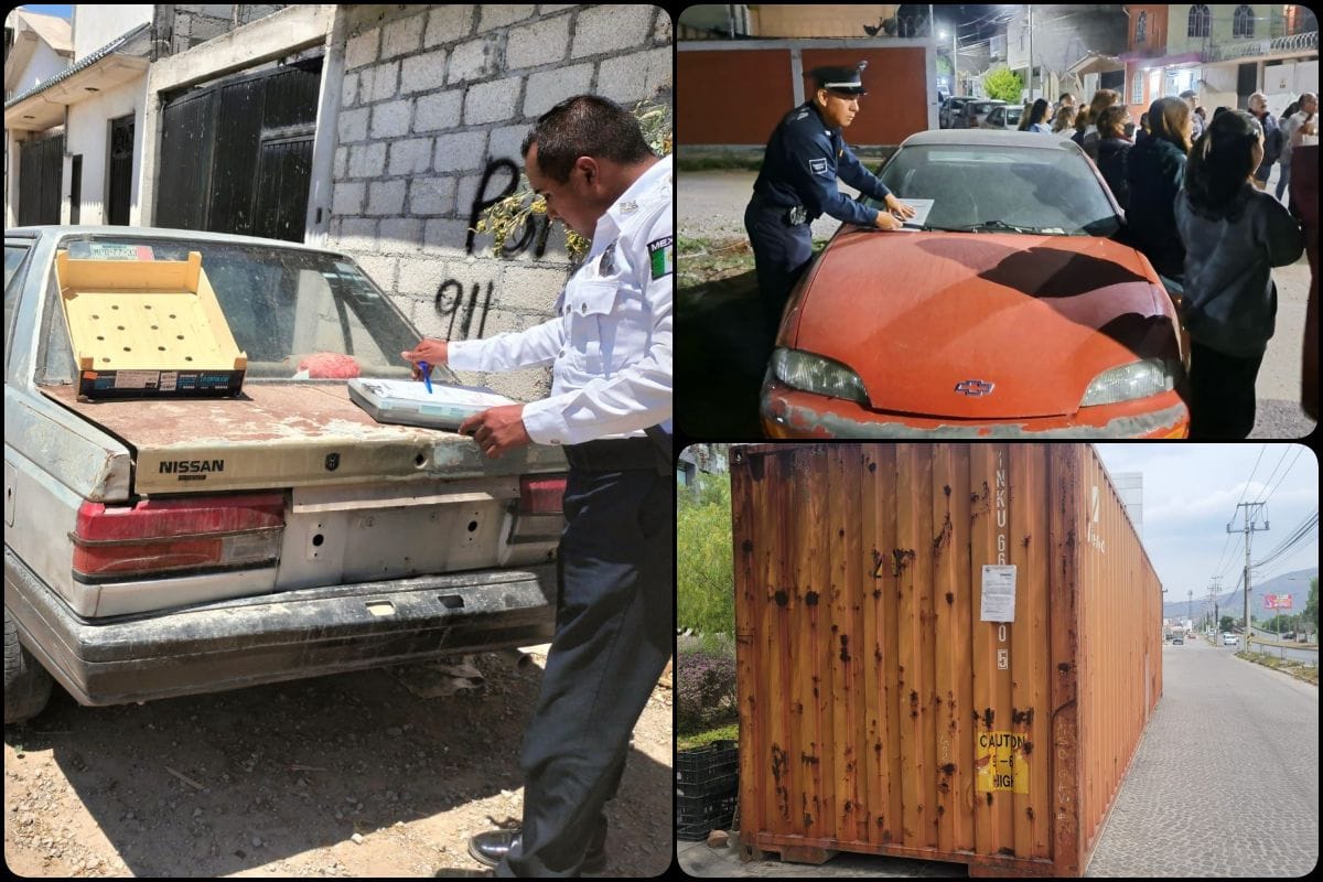 Limpiarán Pachuca de chatarra vehicular; notifican a 148 autos en 50 colonias