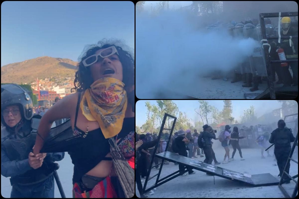 Enfrentamientos, represión y detenciones se hicieron presentes durante la marcha 8M en Pachuca
