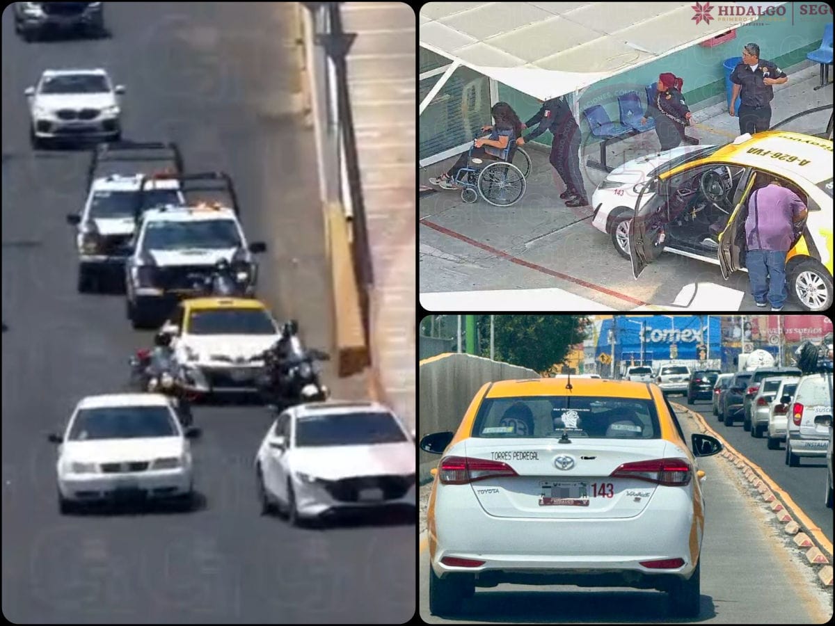 ¡Como película de acción! Taxi escoltado por patrullas traslada a una mujer en labor de parto a Pachuca