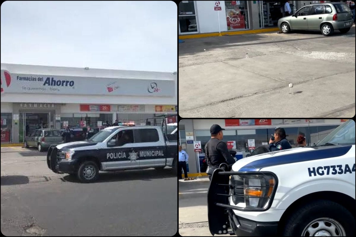 Reportan balacera afuera de farmacia en Zona Plateada