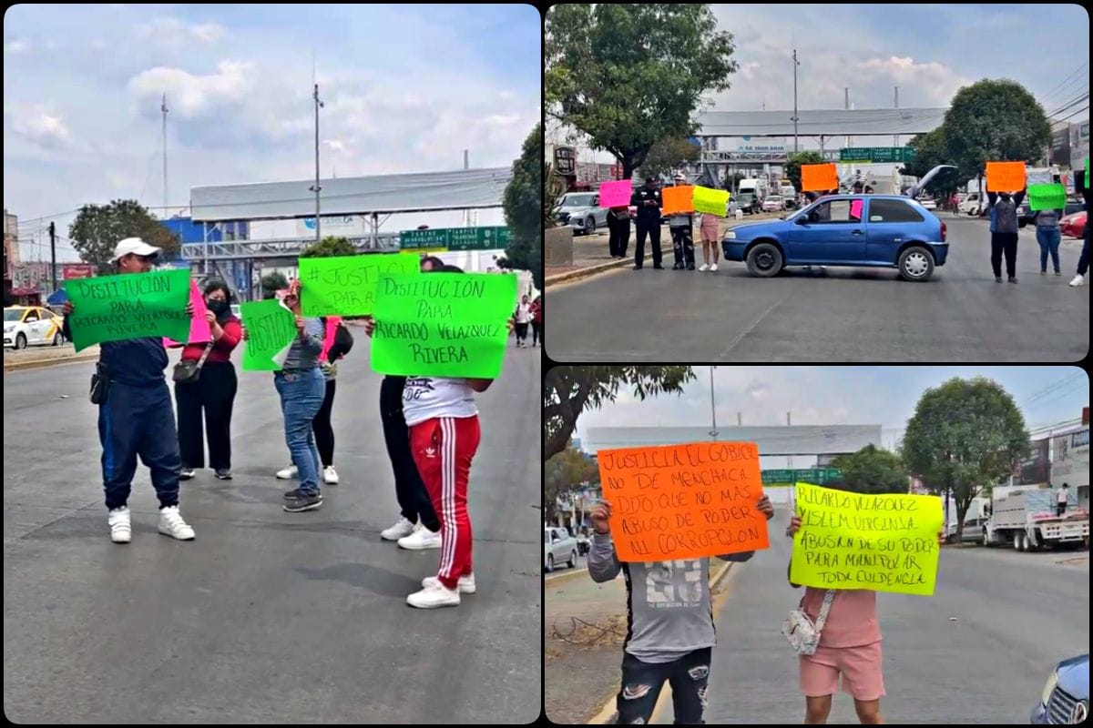Manifestantes bloquean la Supervía Colosio y el Puente Atirantado de Pachuca