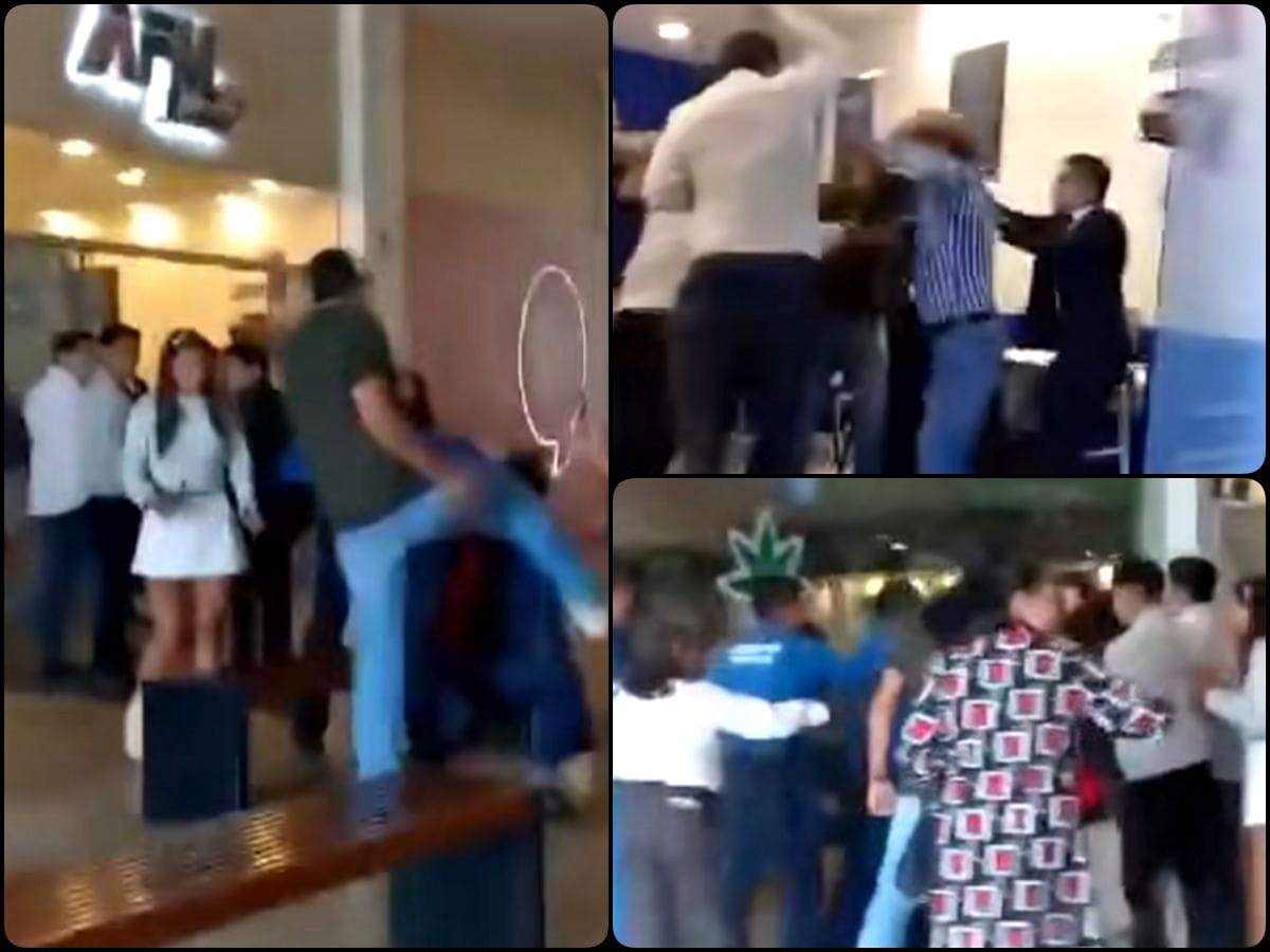 Se arma la campal en plaza Gran Patio Pachuca (video)