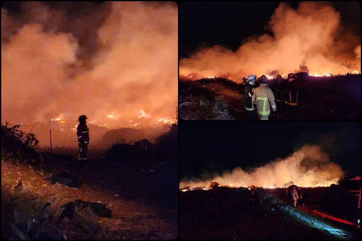 Continúa combate de voraz incendio en Pachuca; piden no acercarse a la zona