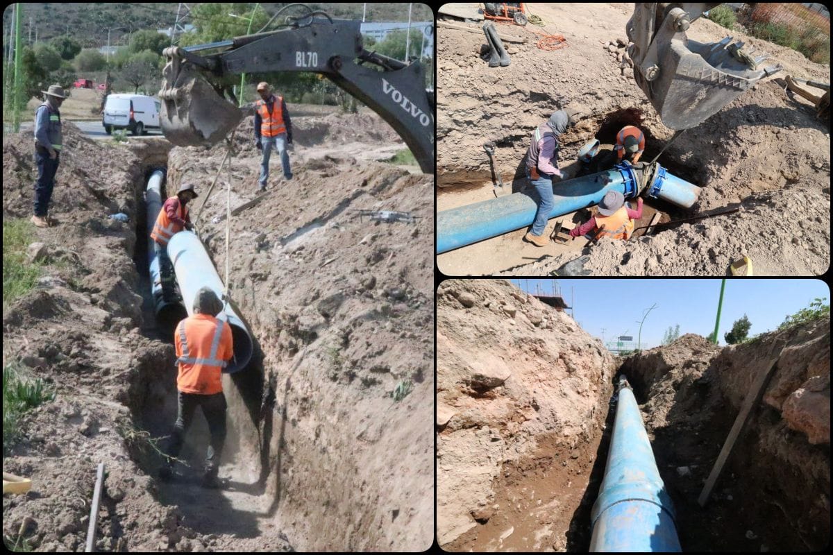 Sustituyen línea de suministro de agua en Pachuca que llevaba casi 3 décadas con problemas
