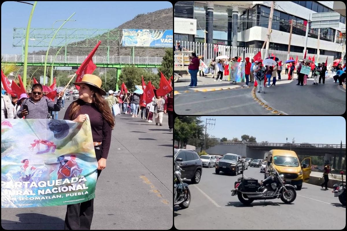 Se manifiestan antorchistas en Pachuca: hay cierres viales