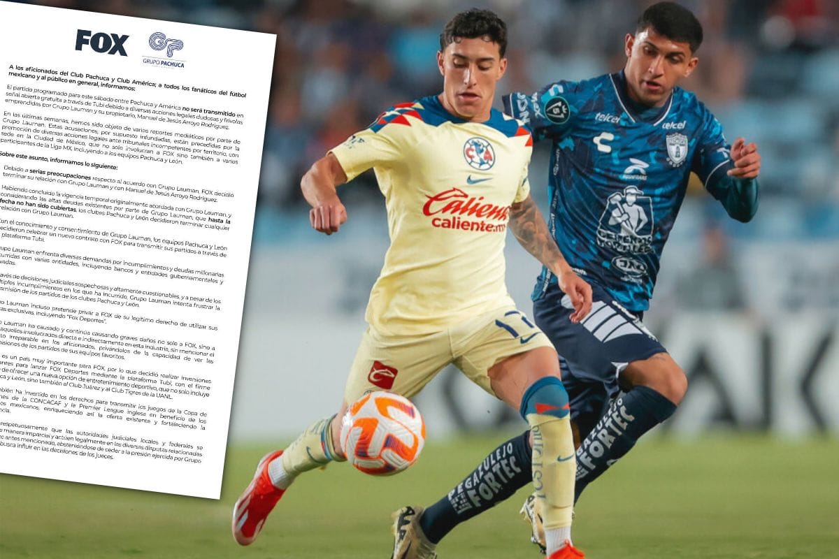 Pachuca vs. América no será transmitido por Tubi debido a acciones legales 'dudosas y frívolas'